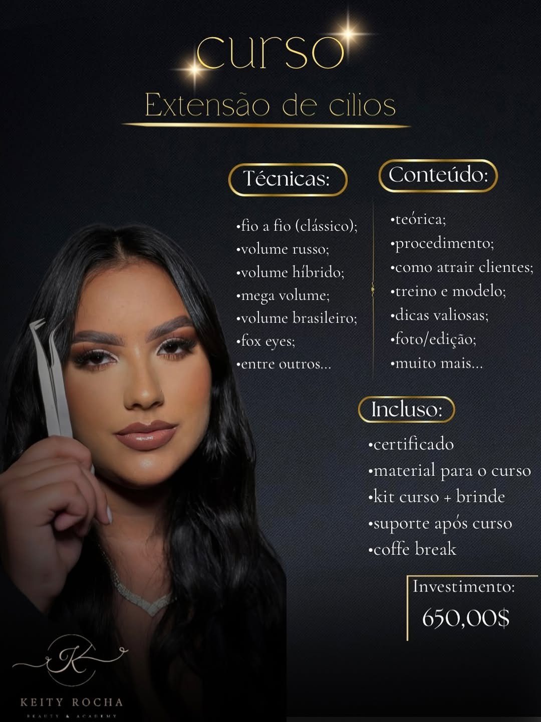 Curso Extensão de Cílios — Keity Rocha Beauty Academy